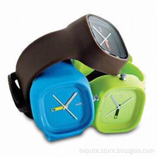 Colorful Plastic Watches with PU Band and Available in Various Colors